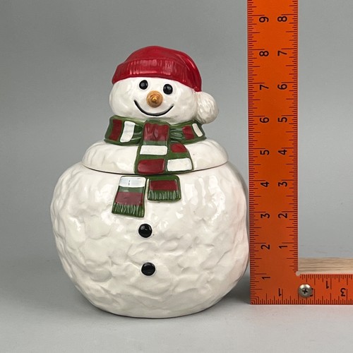 Vintage 1988 Homco Ceramic Snowman 8" Tall - Picture 6 of 10
