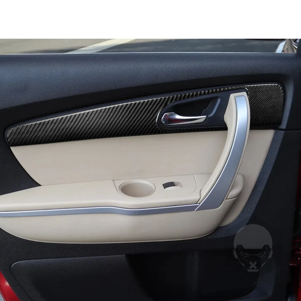 6Pcs Real Carbon Fiber Interior Door Panel Cover Trim For GMC Acadia 2007-2012 - Image 4 of 4