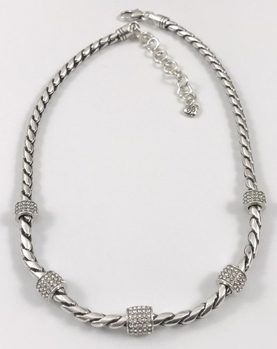 Brighton NWOT Meridian Station Necklace Silver Plated Crystals Pouch. #488 - 第 3/10 張圖片