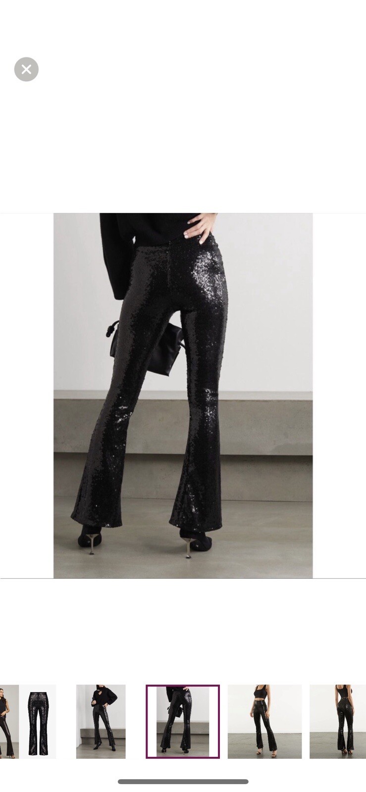 Commando High Waisted Black Sequin Long Flared Legging Stretch Pants M NWT! image 6