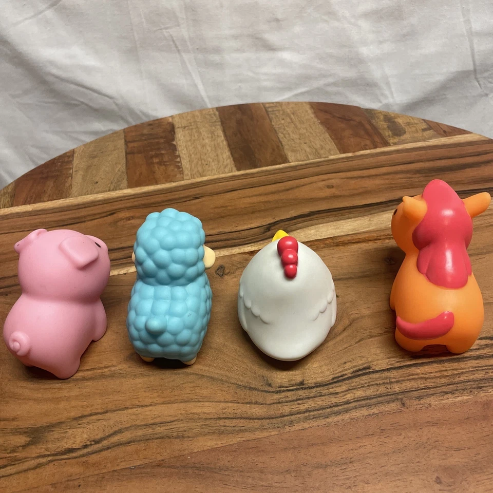 5 Munchkin 2014 农场动物洗澡玩具马、绵羊、猪、鸭、鸡玩偶 — 第 3/4 张图片