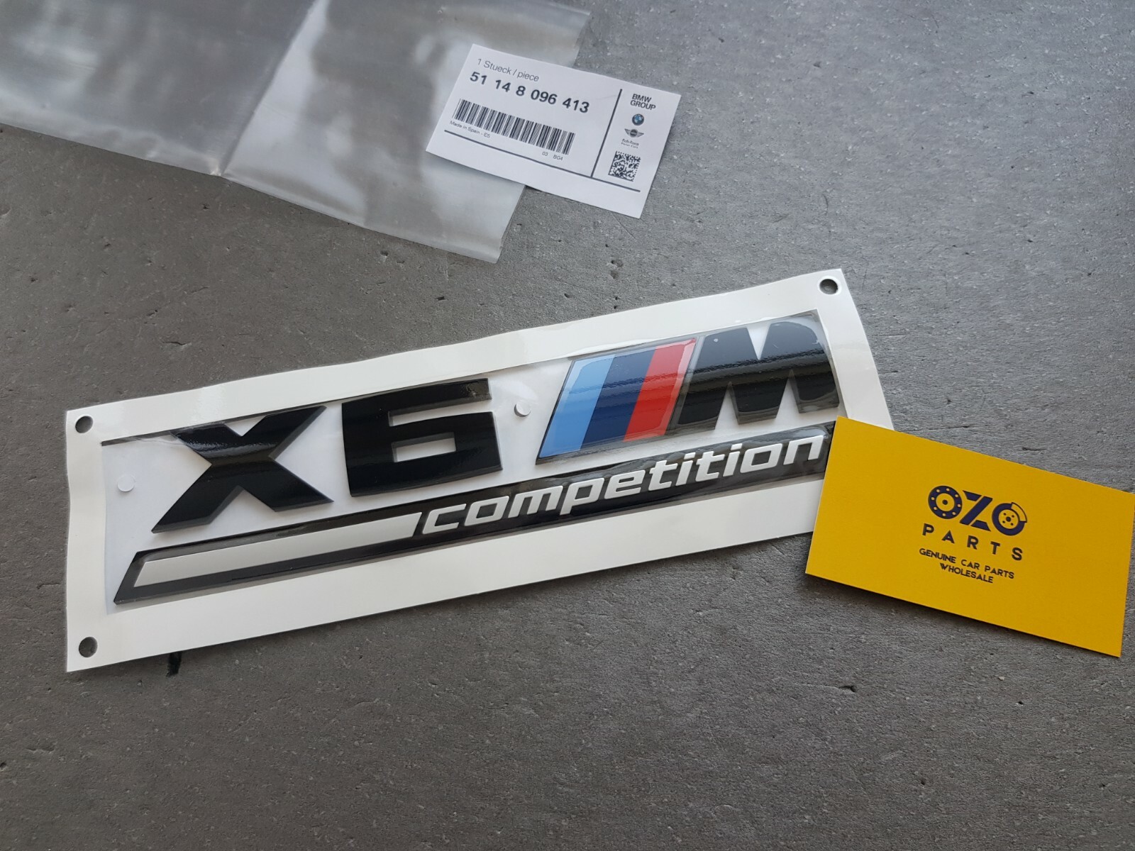 Genuine BMW X6 M Competition Rear black badge trunk emblem  
