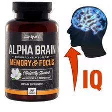 Onnit Alpha Brain Helps Support Memory Focus 90 Capsule Supplement For Men Women