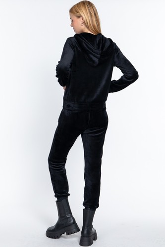 Faux Fur Zip Up Long Sleeve Hoodie and Joggers Set - Picture 9 of 28