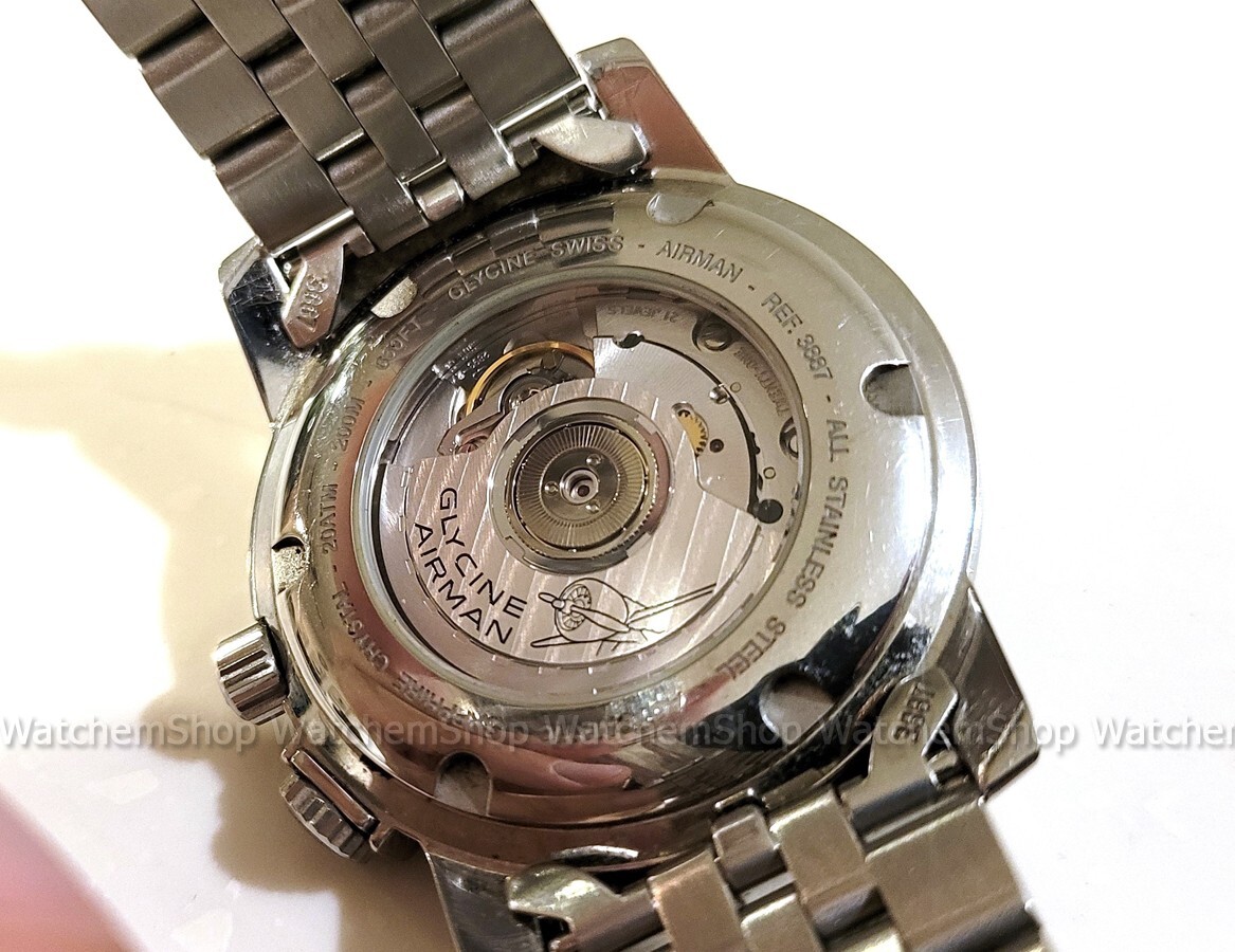 紳士用GLYCINE Swiss腕時計ダイヤ入り 紳士用GLYCINE Swiss腕時計ダイヤ入り Glycine Platinum Wrist