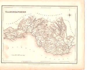 C 1833 Original Glamorganshire Antique Map From Lewis Topographical Dict Y Ebay