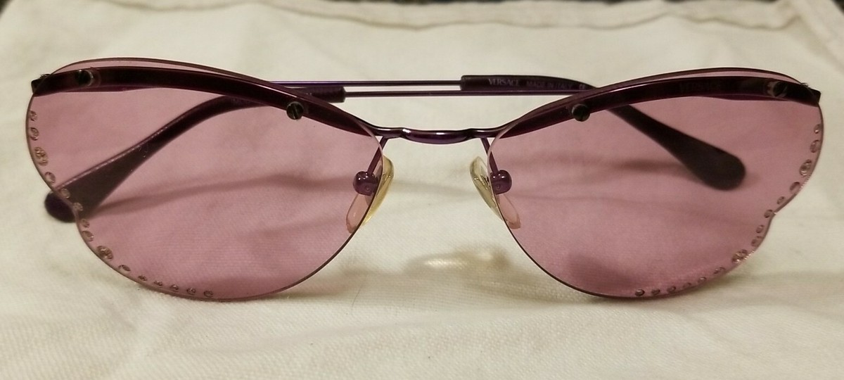 VERSACE Vintage Rhinestone Sunglasses VERSACE Vintage Sunglasses Black Silver Medusa Rhinestone  main image 3