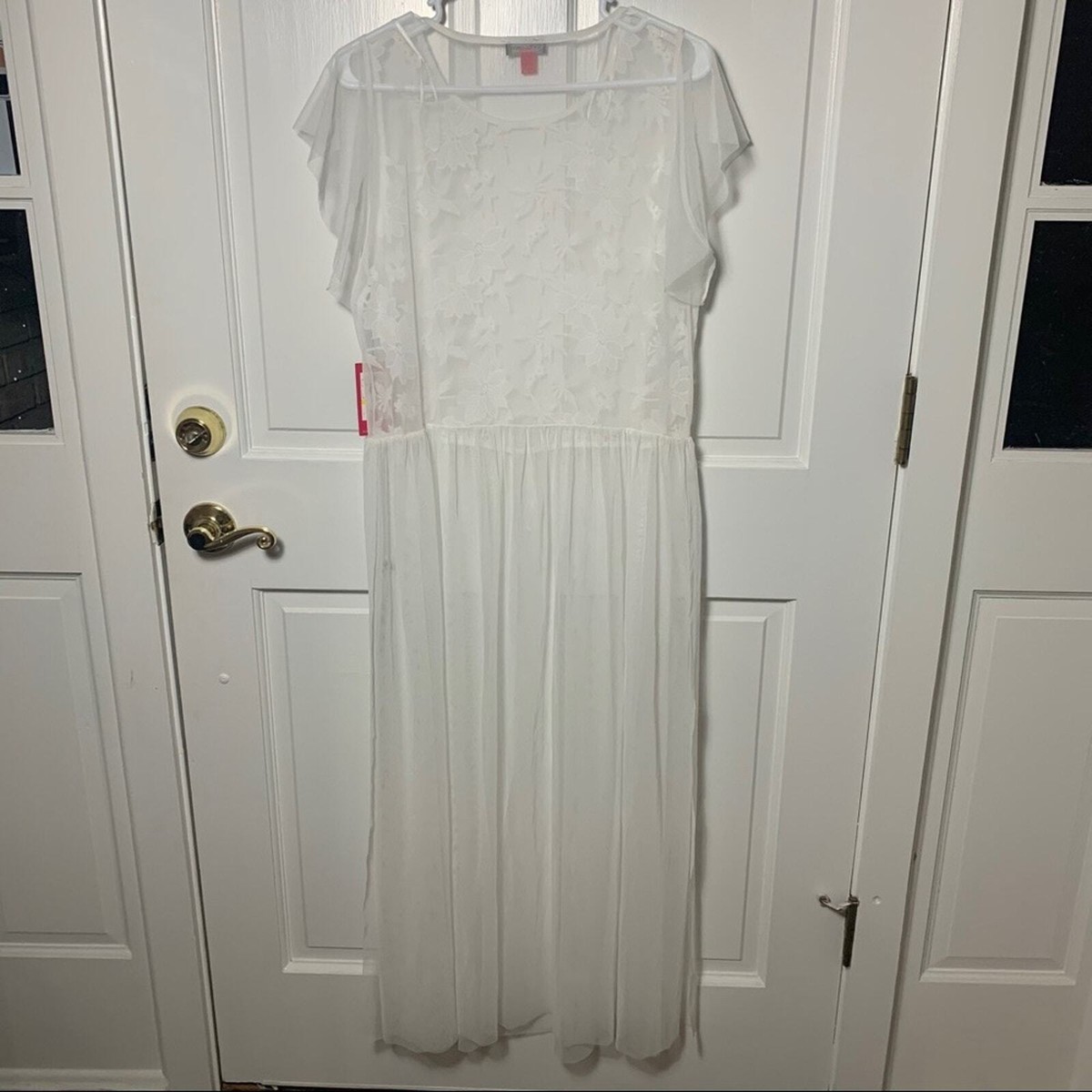 Vince Camuto Embroidered Mesh Layering Dress NWT M | eBay