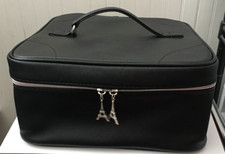 NEW Lancome Large Black Square Cosmetic Makeup Travel Bag SOFT TRAIN CASE