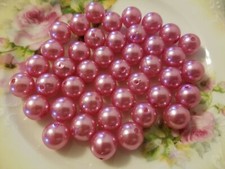 100 pcs Pink Loose Artificial Plastic Pearls Pastel 12mm Round Craft Beads