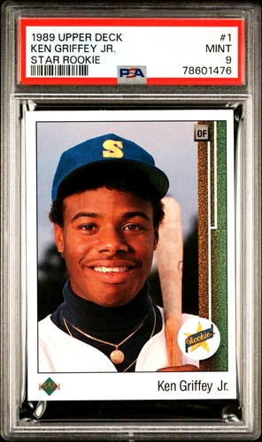 KEN GRIFFEY JR. 1989 UPPER DECK BASEBALL #1 ROOKIE - STAR ROOKIE RC, PSA 9 MINT!