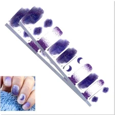 Jaysea Arts Nail Wraps Color Purple Moon Glitter Fantasy Street Polish Art, B4G1
