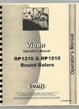 Vicon RP1210 RP1510 Round Baler Owners Operators Manual