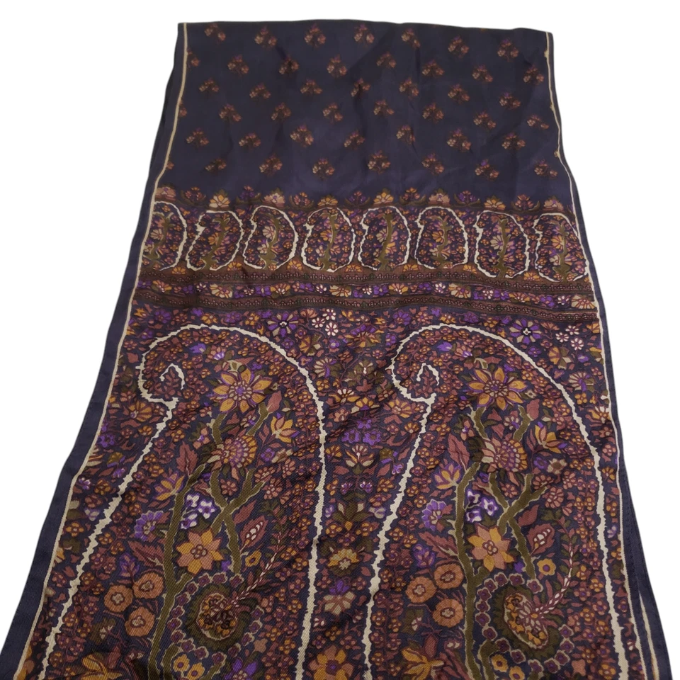 Bufanda de seda Liberty of London púrpura cachemira 11/52" hecha en Inglaterra Foto 4 de 4