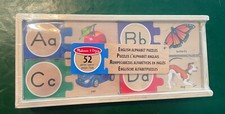 Melissa and Doug 2541 Alphabet Picture Matching Puzzle 52 Cards in a Wooden Box