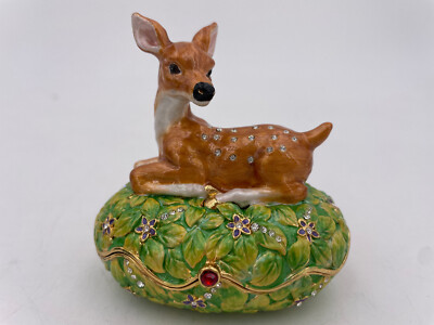 Department 56-Bejeweled Spring Animals, Deer, 3.25'' #31577.2