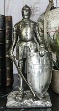 Holy Roman Empire Crusader Knight with Sword and Shield On Guard Statue 7"Tall