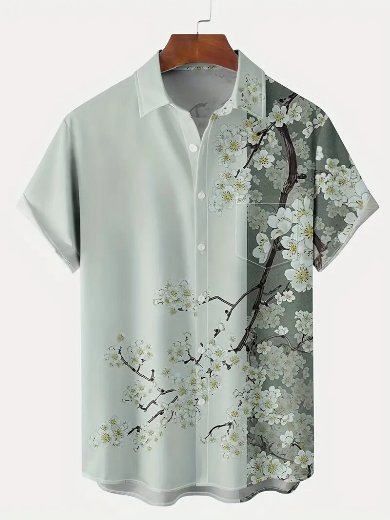 cherry blossom dress shirt Cherry Blossom Print Shirt Dress - Long Sleeve A-line, Australian Made