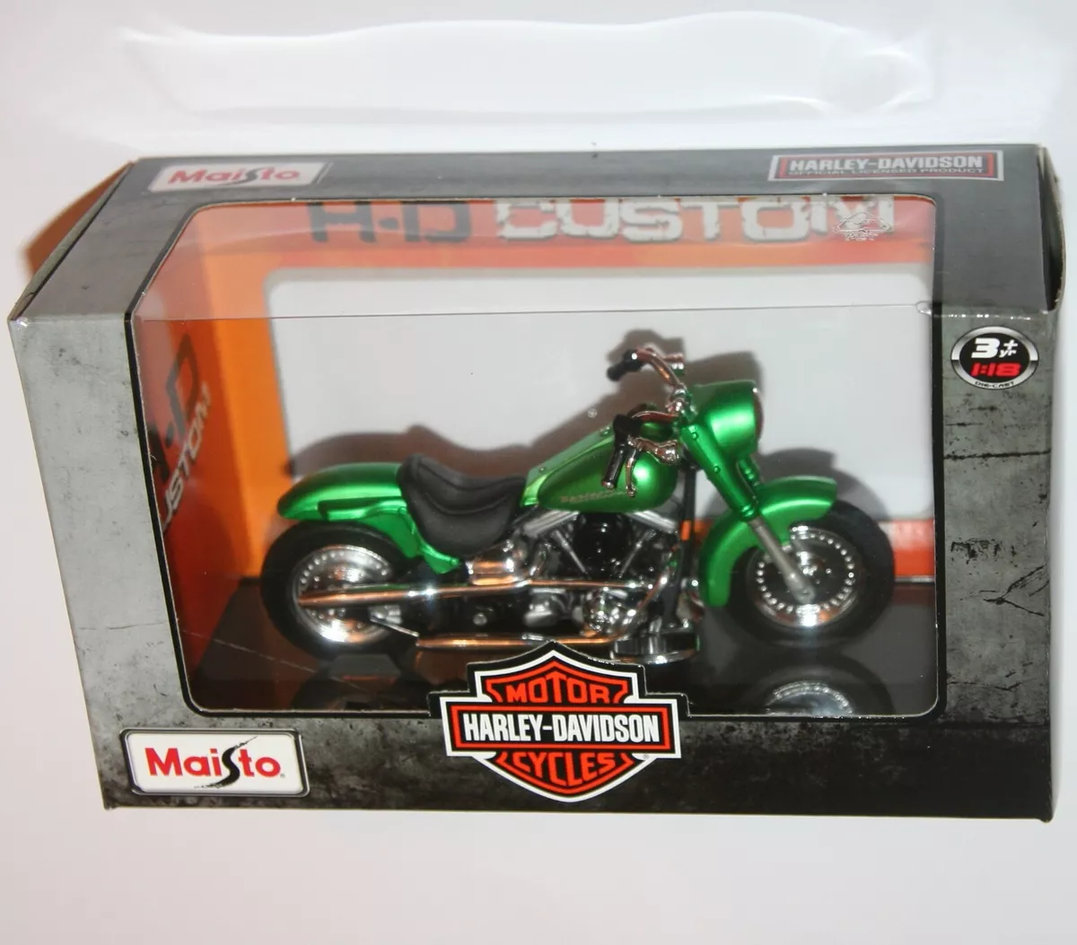 Maisto Harley Davidson 2000 FLSTF STREET STALKER Green Model Scale 1 18