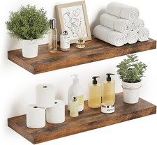 Floating Shelves for Wall, Bathroom Shelves 24 Inches Long, Set of 2