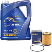 MotoröL Set 10W-40 5 Liter + ÖLfilter SH 4784 P FüR Opel Vectra B Sintra Astra G