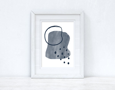 Blau Abstrakt 4 Farben Formen Home Wand Dekor Druck