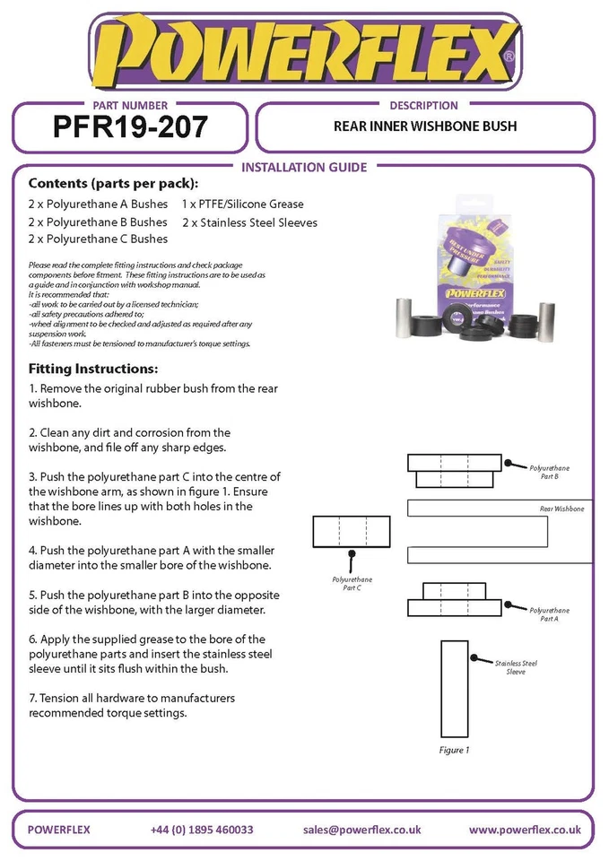 Powerflex Road Posteriore Interna Boccole Forcella Per Ford Escort Rs Turbo S2 - Immagine 3 di 4