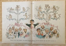 1893 Puck Cartoon with U. S. and European Aristocracy's Unsavory Family Trees