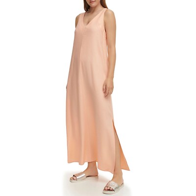 knee length dresses for ladies Frayed Linen Maxi Dress | A-Line Dress main image 0