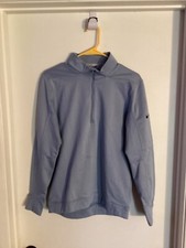 Women "NIKE" light blue partial zip up pullover light jacket. Size Sm.Pre Owned