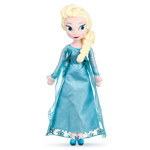 20" frozen elsa plush toy doll blue snowflake