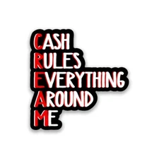 Wu-Tang Cream Vinyl Sticker 3.5" Wide - Includes Two Stickers