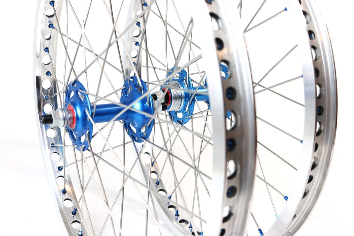 Technique BMX 20in polish/Blue Alloy BMX Wheelset Sealed Bearing