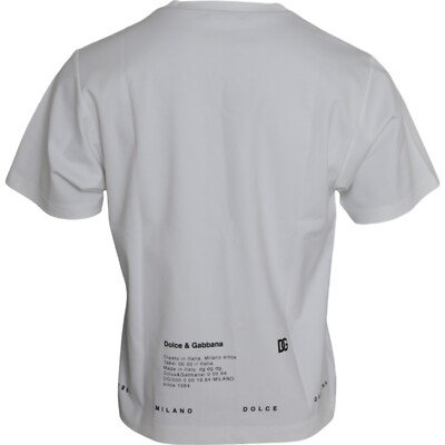 トップス 00s dolce&gabbana long t-shirt italy DOLCE & GABBANA T-shirt White Cotton DG Logo Print Casual