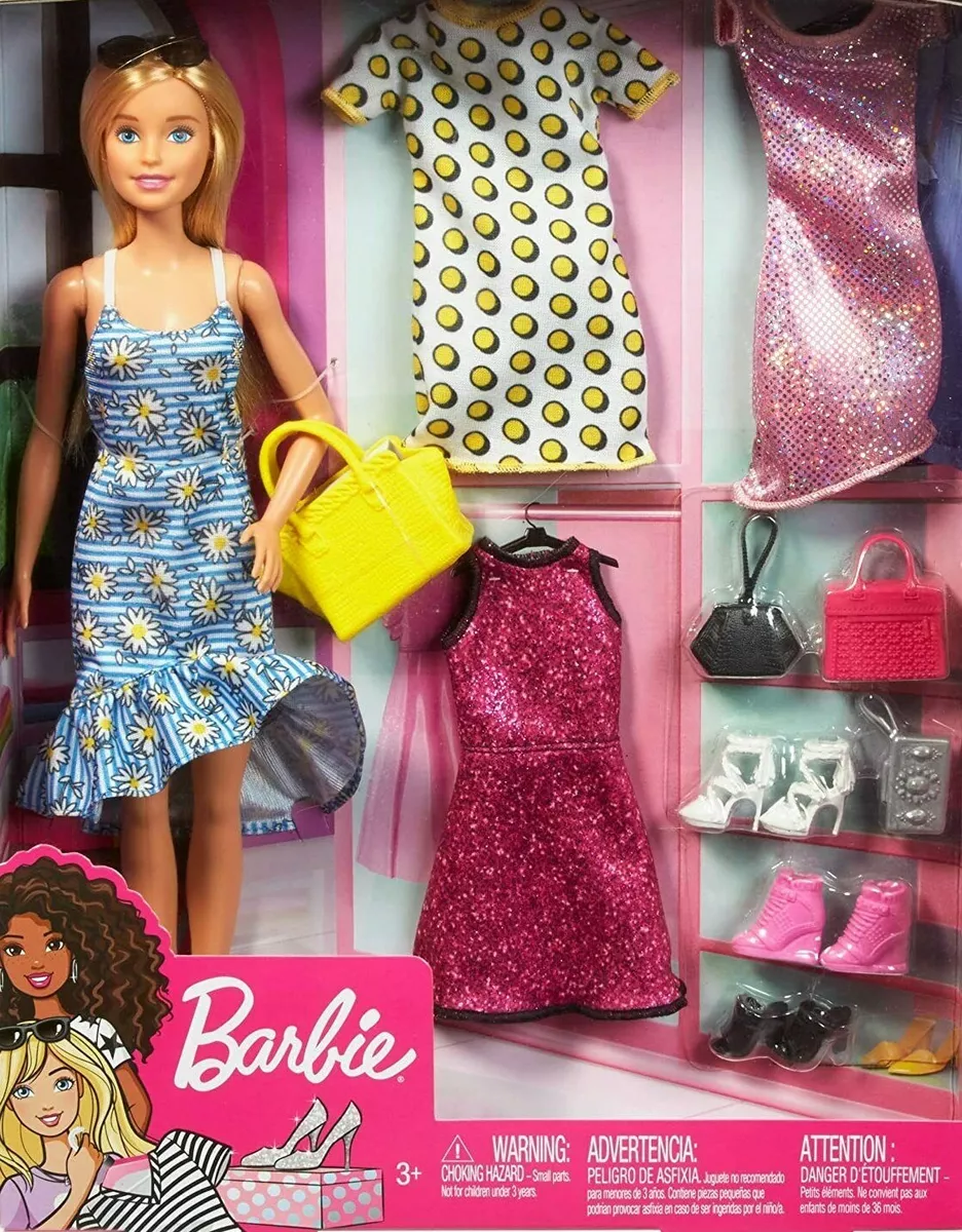 Barbie Fashionistas Doll and 4 Complete Looks GDJ40 Fashions and Accessories