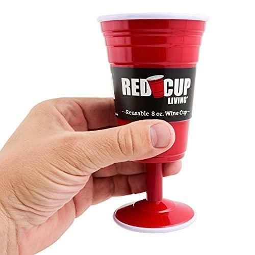 Red Cup Living Reusable Plastic Wine Cups 8 oz Red Plastic Wine