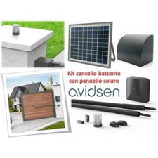 KIT AUTOMAZIONE CANCELLO CON PANNELLO SOLARE BATTENTE 2 ANTE AVIDSEN