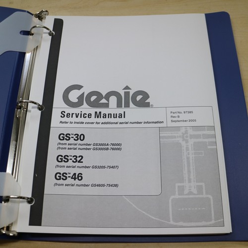 GENIE GS-1930 1932 1946 Lift Service Repair Shop Manual maintenance book guide - Picture 2 of 12