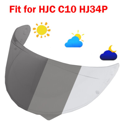 Photochromic Visor Lens Fits For HJC HJ34P C10 Motorcycle Helmet Shield Glasses