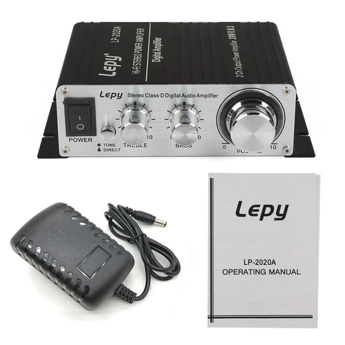 Lepy LP-2020A+ Stereo Class-D Car Digital Hi-Fi Audio Amplifier w/ 12V3A Power 