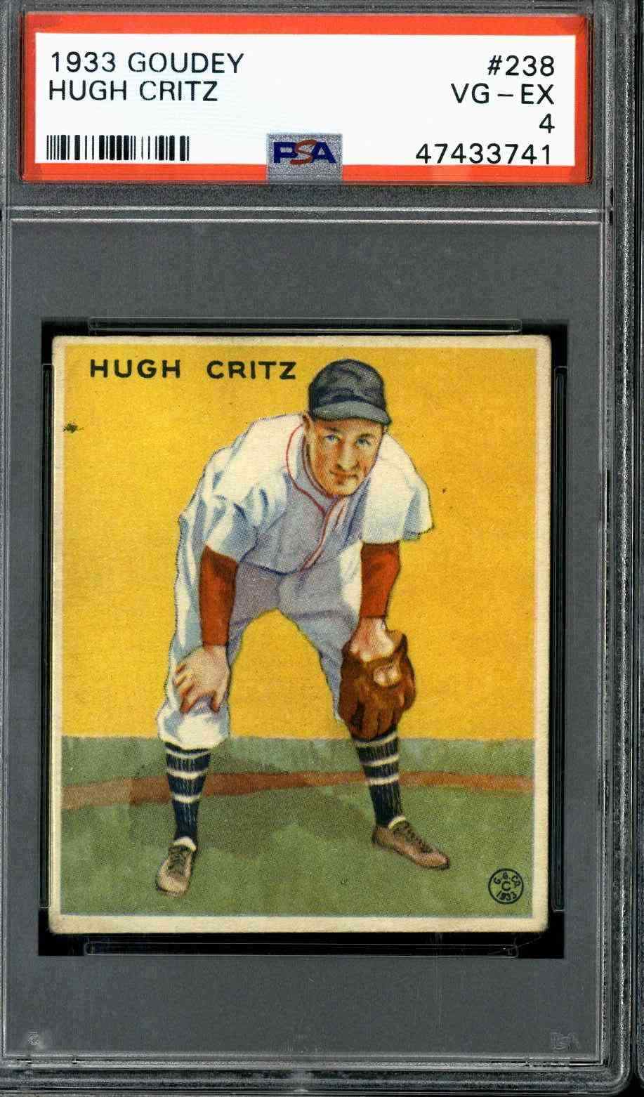 1933 Goudey #238 Hugh Critz - PSA 4