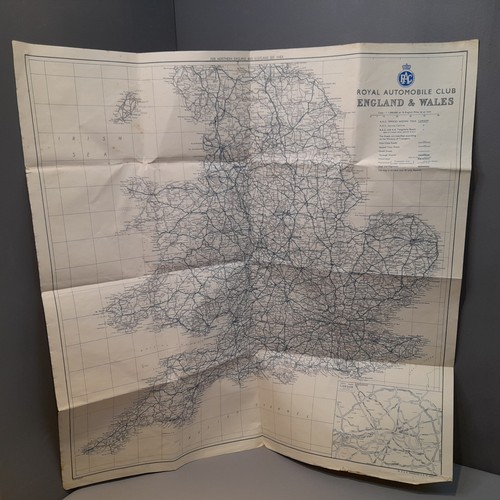 Vintage RAC Map England, Wales & Scotland Fold Out Map Royal Automobile Club