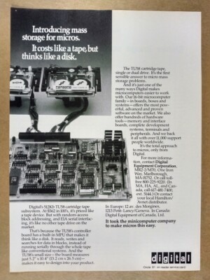 1979 DEC Digital TU58 Cartridge Tape Subsystem vintage print Ad | eBay