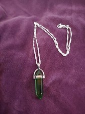 NATURAL GEMSTONE PENDANT NECKLACE Chakra Energy Healing Crystal 20" SS Chain