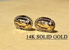Solid 14K Gold basket Virgin Mary Guadalupe Dangle stud Dainty earring For Women