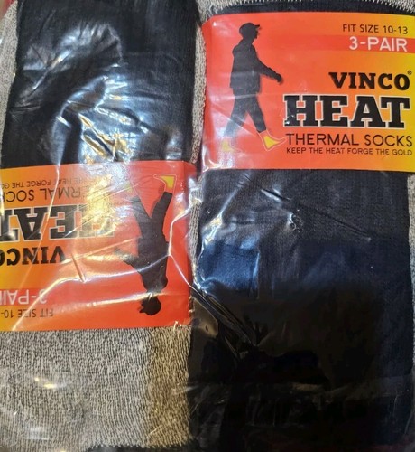 New Men’S Heavy Duty Thermal Boot Socks 3 Pk size 10-15 Colors Black,Red & Gray