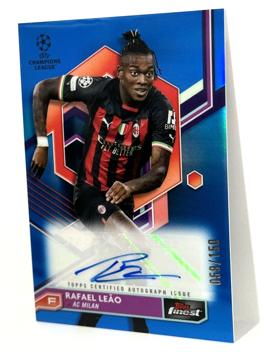 2022-23 Topps Finest UCL AC Milan Rafael Leao Autograph Blue