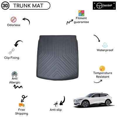 Vehicle Specific Rubber Trunk Mat Cargo Liner for Ford Mustang Mach E 2021 - Up
