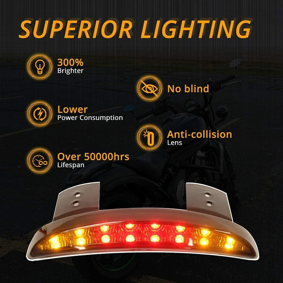 Luz trasera LED guardabarros freno para motocicleta Honda Shadow Spirit VT750 VT1100 Foto 4 de 4