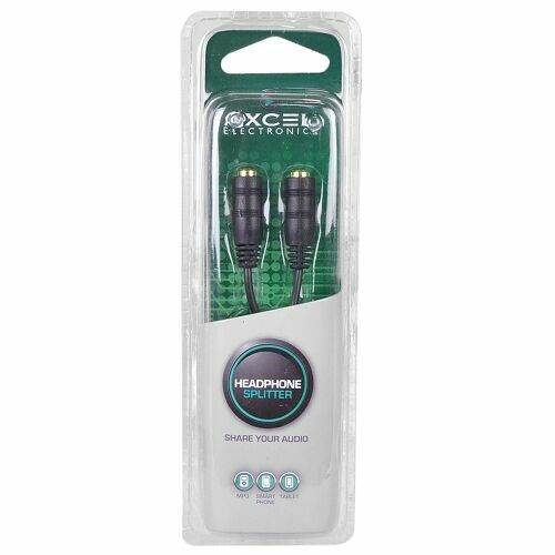 NEW! Axcel Electronics Model AXC-HSS-B 1-Output Black 3.5mm Headphone Splitter - Picture 2 of 2